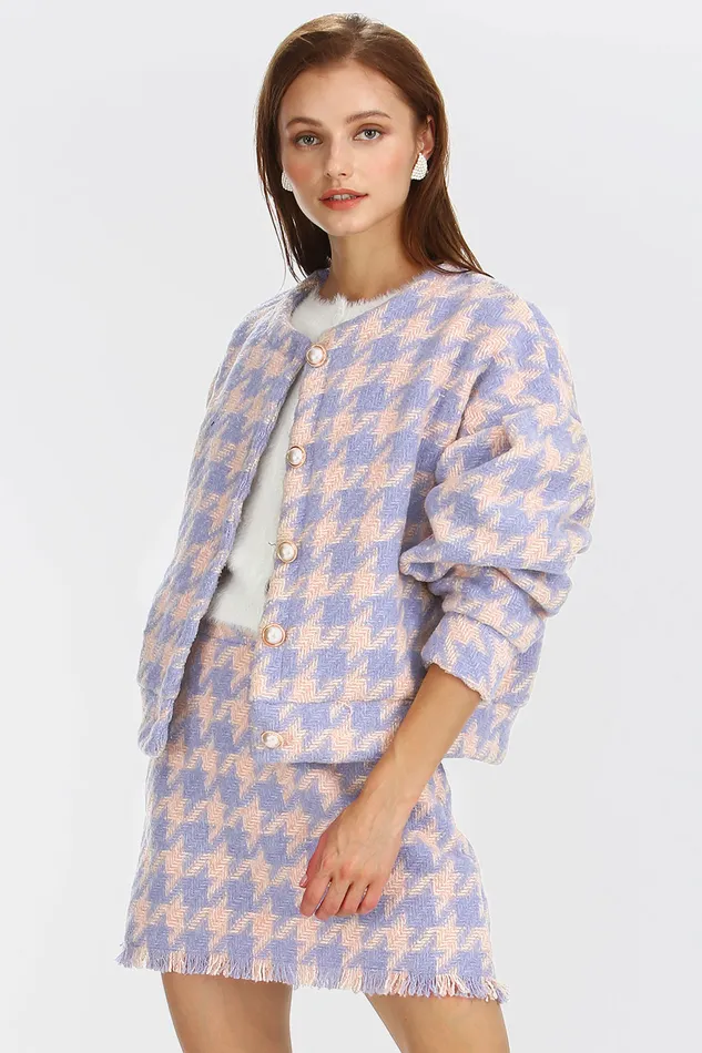 Storets Lori Houndstooth 2 Piece Set Women Mini Dresses