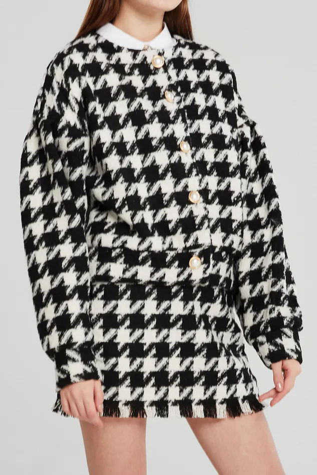 Storets Lori Houndstooth 2 Piece Set Women Mini Dresses