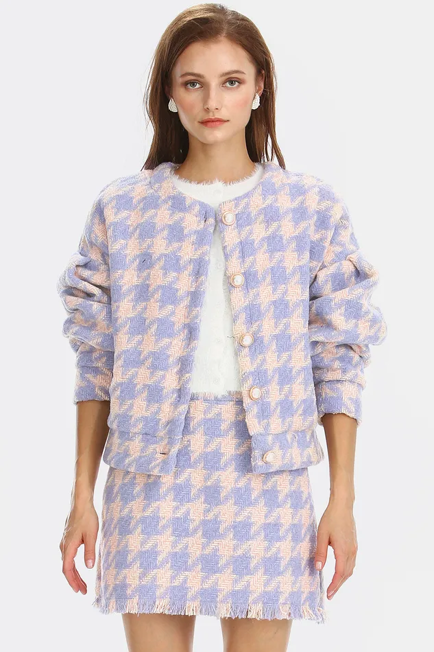 Storets Lori Houndstooth 2 Piece Set Women Mini Dresses