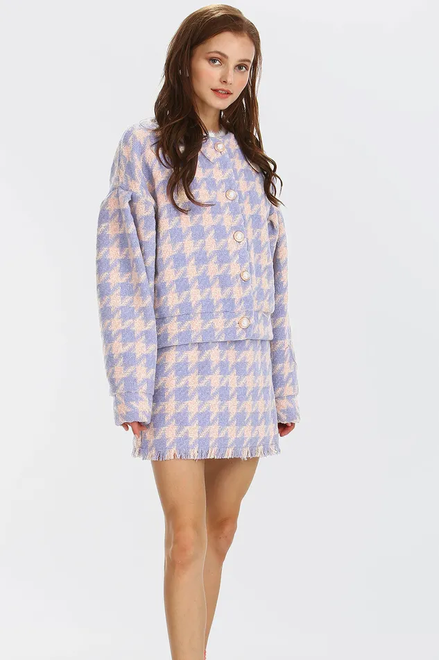 Storets Lori Houndstooth 2 Piece Set Women Mini Dresses