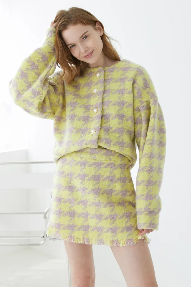 Storets Lori Houndstooth 2 Piece Set Women Mini Dresses