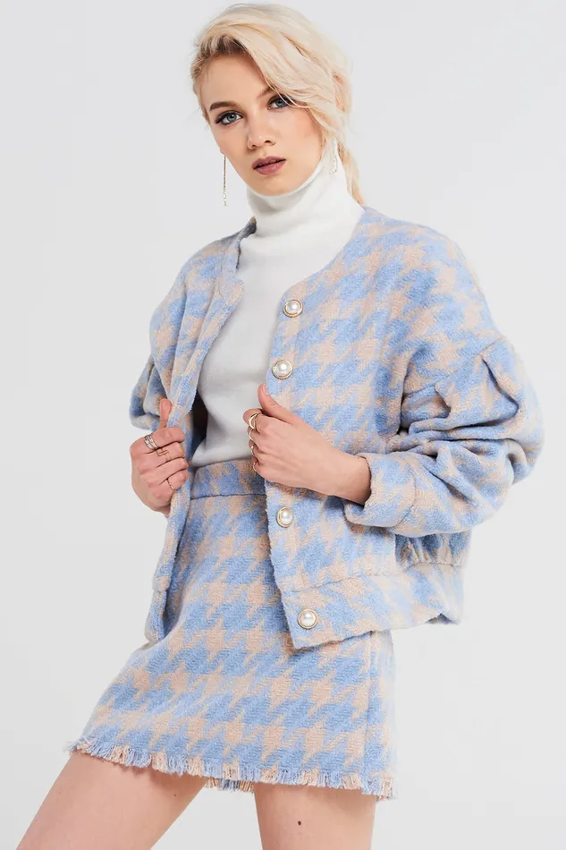 Storets Lori Houndstooth 2 Piece Set Women Mini Dresses