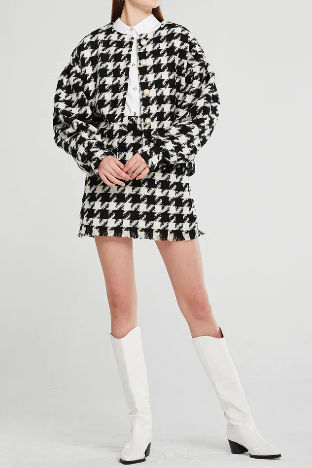 Storets Lori Houndstooth 2 Piece Set Women Mini Dresses