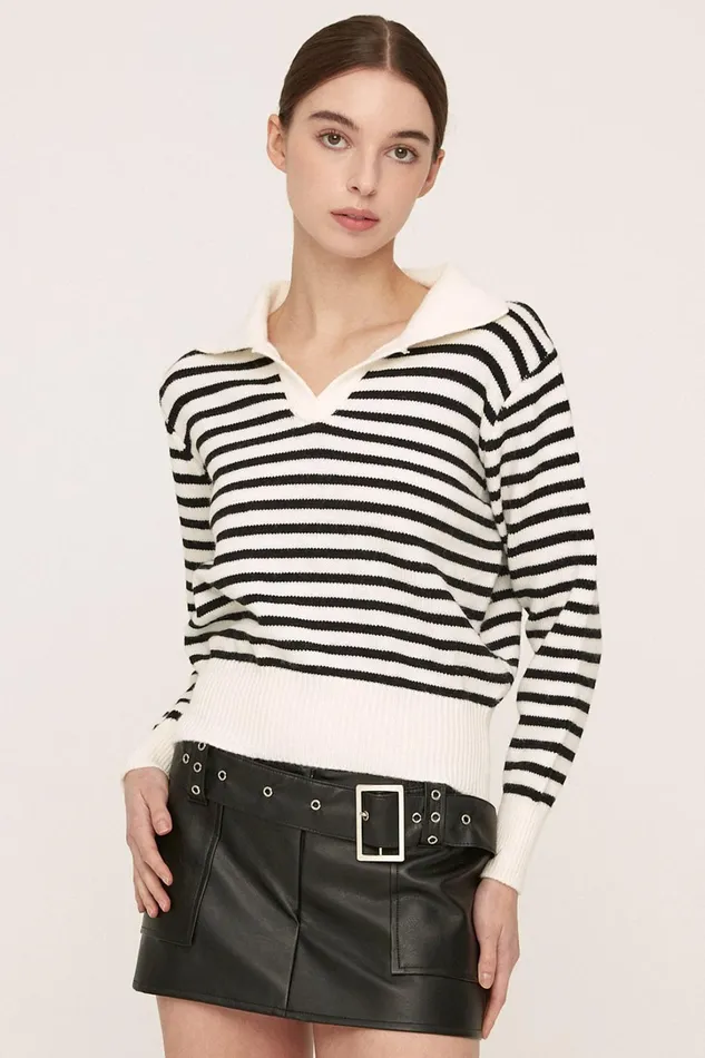 Storets Luna Striped Knitted Top Women Tops Storets Luna Striped Knitted Top Women Tops