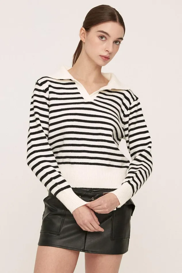 Storets Luna Striped Knitted Top Women Tops Storets Luna Striped Knitted Top Women Tops
