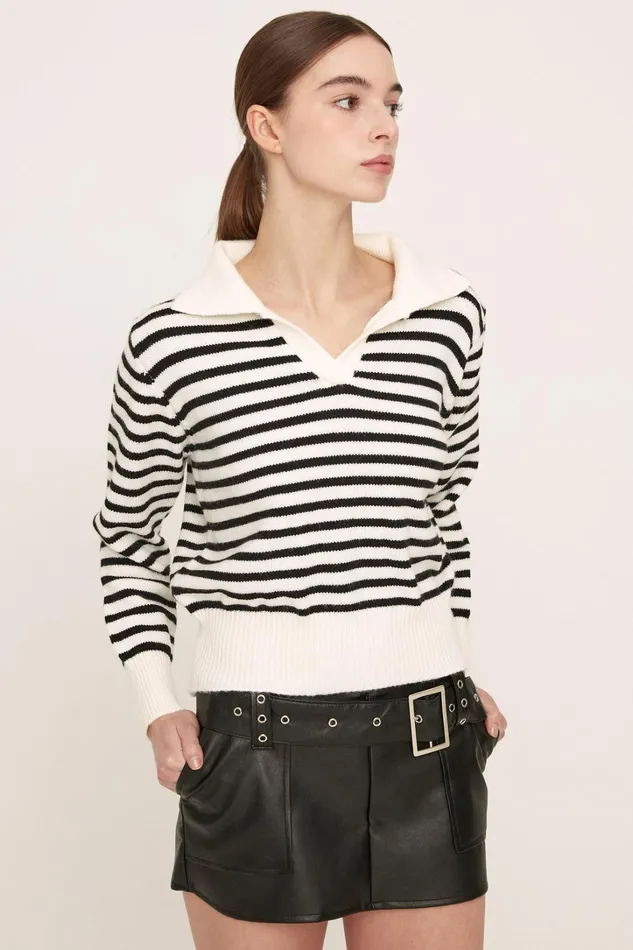 Storets Luna Striped Knitted Top Women Tops Storets Luna Striped Knitted Top Women Tops