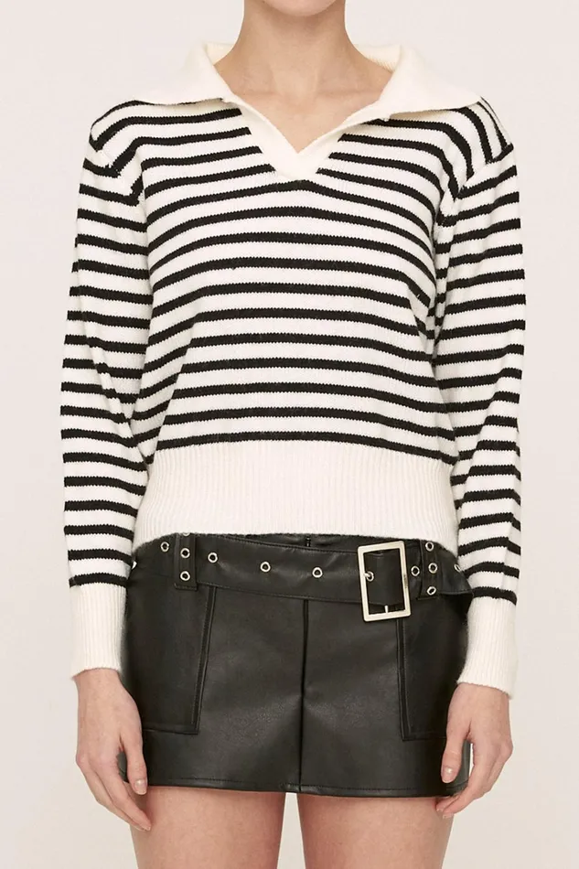 Storets Luna Striped Knitted Top Women Tops Storets Luna Striped Knitted Top Women Tops