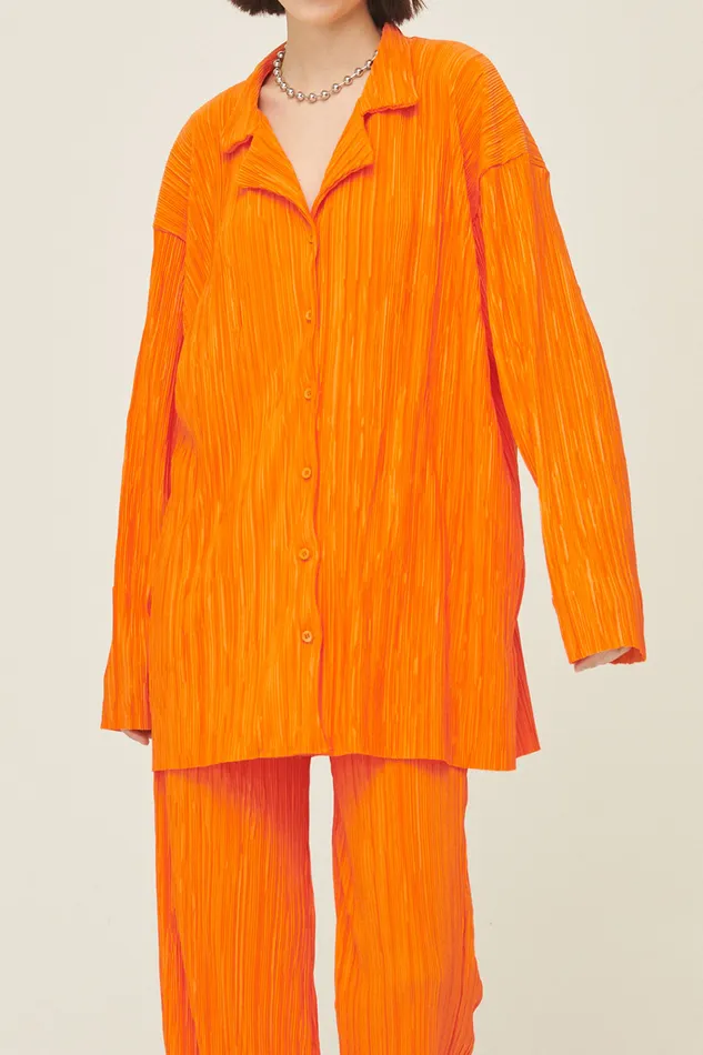 Storets Maria Oversized Plisse Shirt Women Shirts and Blouses