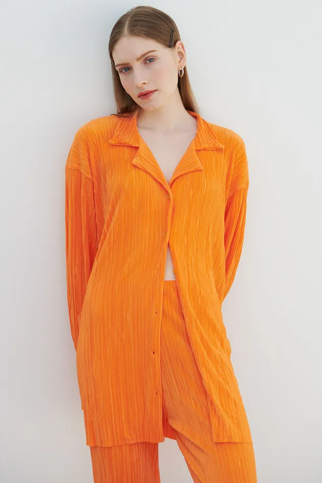 Storets Maria Oversized Plisse Shirt Women Shirts and Blouses