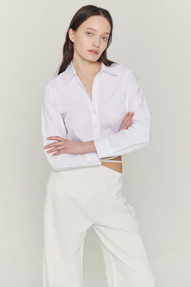 Storets Mila Back String Crop Shirt Women Crop Tops