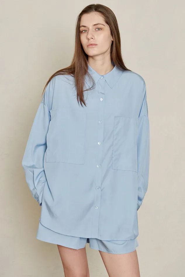 Storets Oversized Bamboo Shirt Women Shirts and Blouses