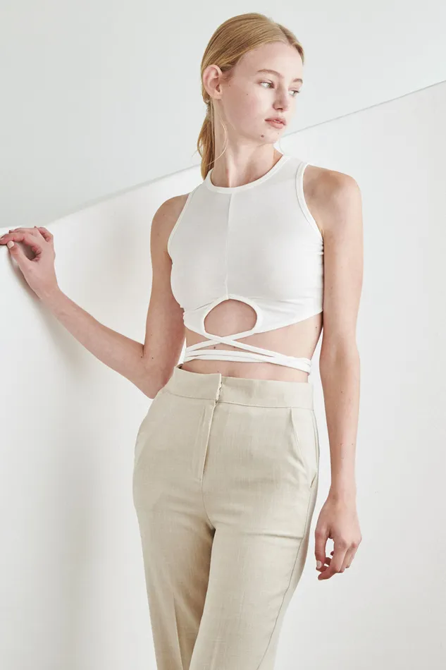 Storets Pao Wrap String Top Women Crop Tops