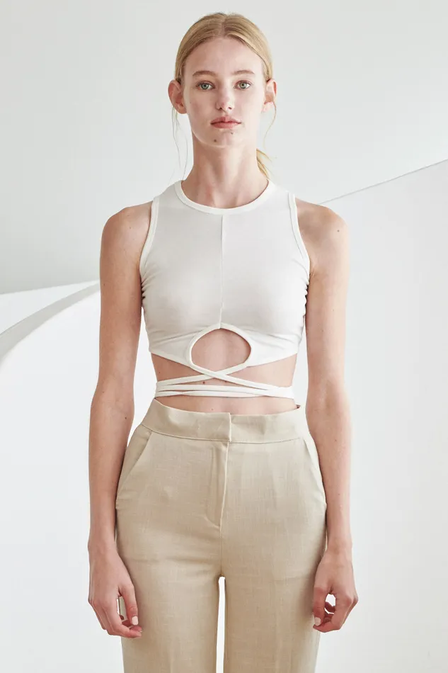 Storets Pao Wrap String Top Women Crop Tops