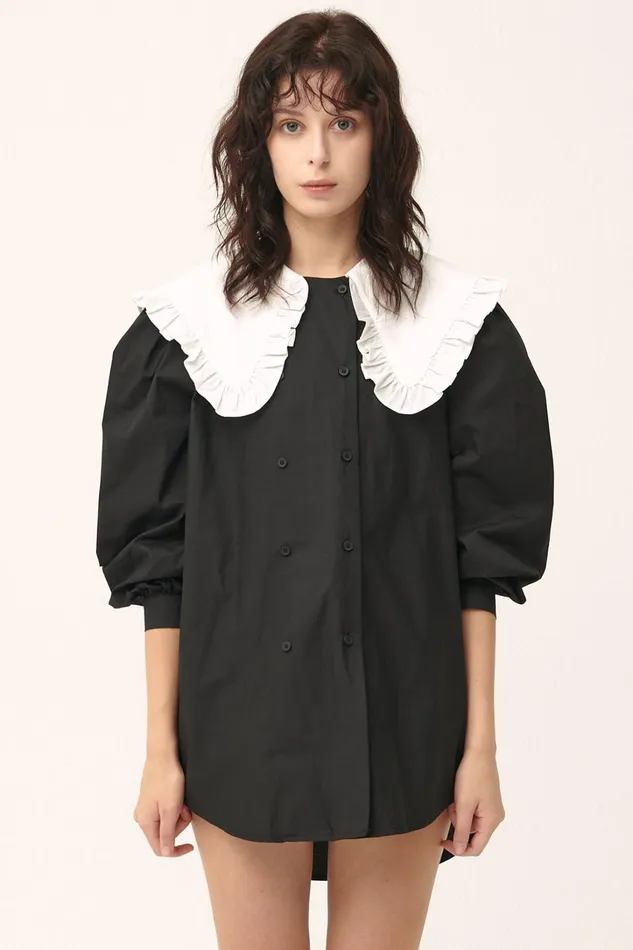 Storets Penelope Puff Sleeve ShirtDress Women Shirts and Blouses Storets Penelope Puff Sleeve ShirtDress Women Shirts and Blouses