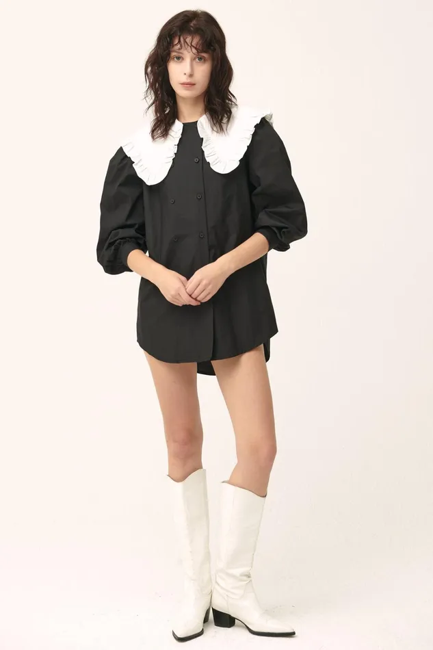 Storets Penelope Puff Sleeve ShirtDress Women Shirts and Blouses Storets Penelope Puff Sleeve ShirtDress Women Shirts and Blouses
