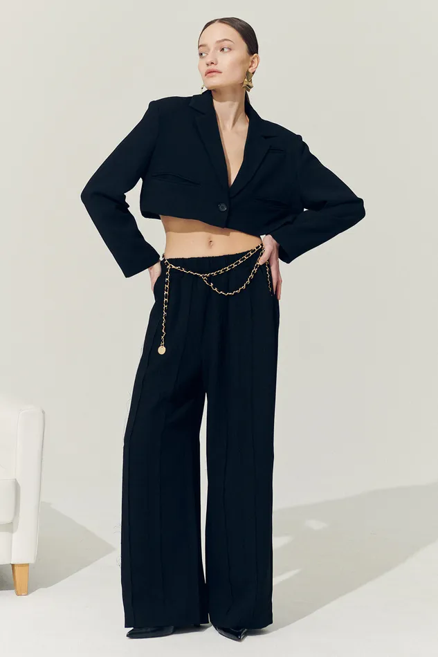 Storets Reborn Daisy Frayed Trim Wide Pants Women Trousers