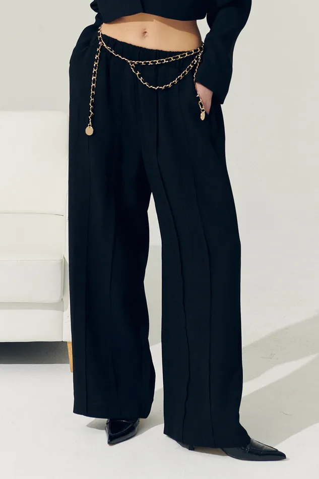 Storets Reborn Daisy Frayed Trim Wide Pants Women Trousers