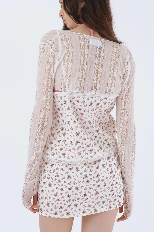 Storets Reina Lace Cropped Shrug Cardi Women Cardigan Storets Reina Lace Cropped Shrug Cardi Women Cardigan