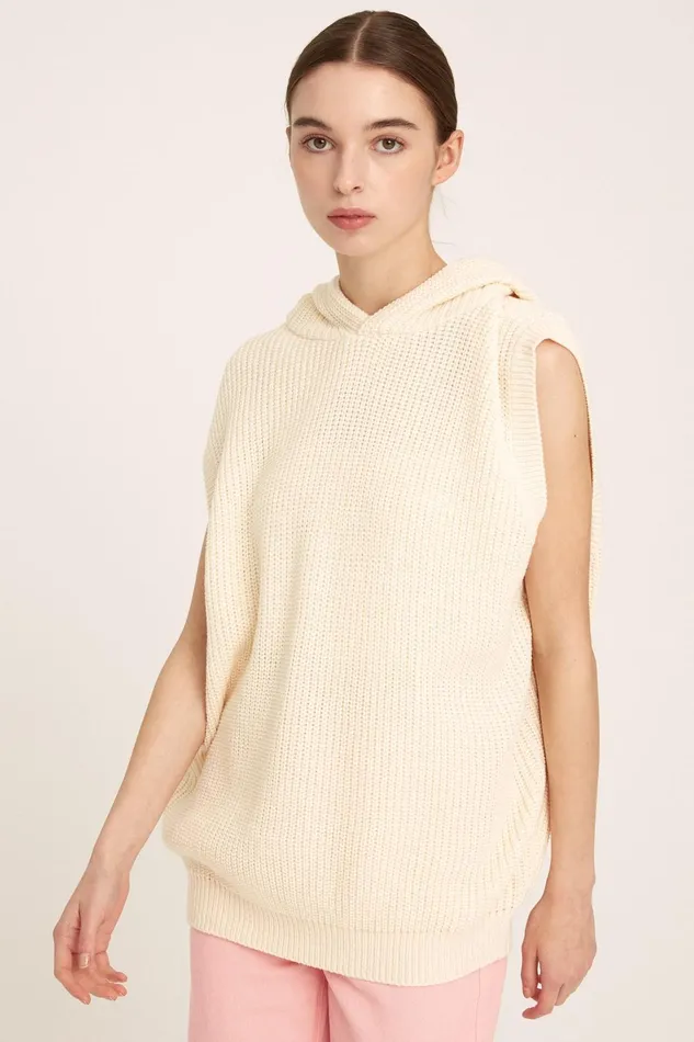 Storets Rody Hooded Sleeveless Sweater Women Sweaters and Knitwears Storets Rody Hooded Sleeveless Sweater Women Sweaters and Knitwears