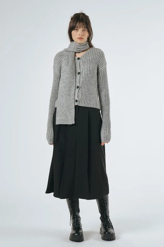 Storets Selin Chunky Cardi WScarf Women Sweaters and Knitwears Storets Selin Chunky Cardi WScarf Women Sweaters and Knitwears