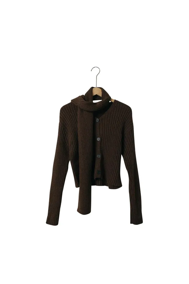 Storets Selin Chunky Cardi WScarf Women Sweaters and Knitwears Storets Selin Chunky Cardi WScarf Women Sweaters and Knitwears