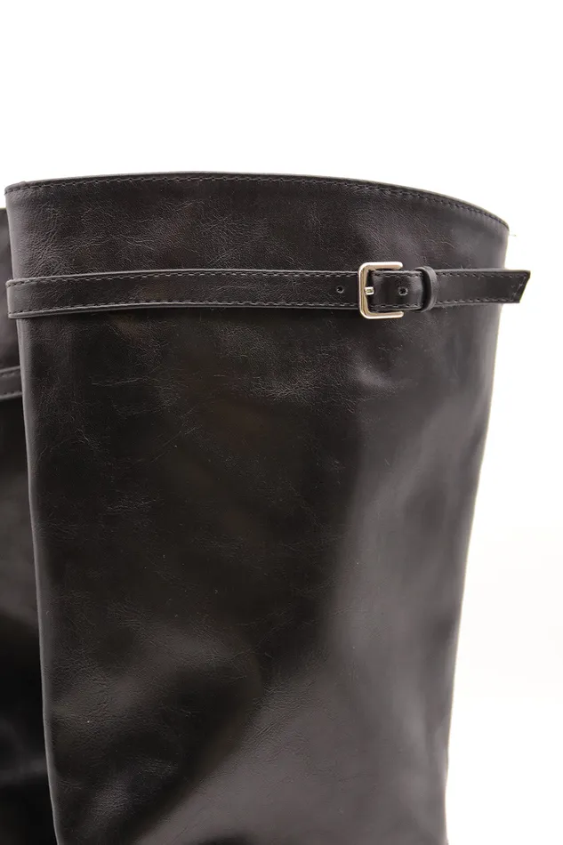 Storets Sharon Pleather Middle Boots Women Shoes