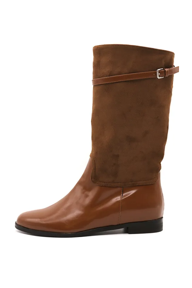 Storets Sharon Pleather Middle Boots Women Shoes