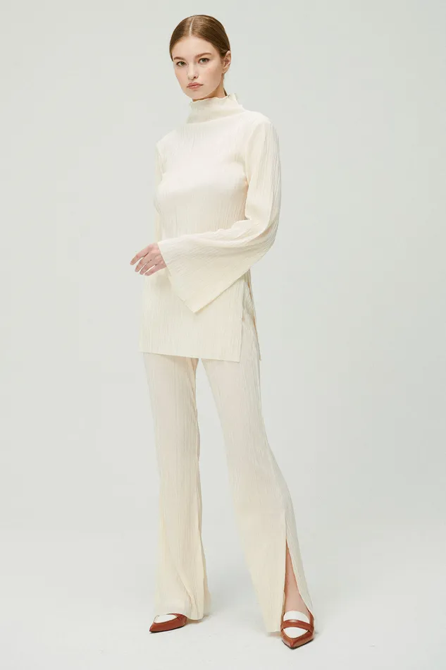 Storets Sia Plisse Tunic Top And Pants Set Women Tops
