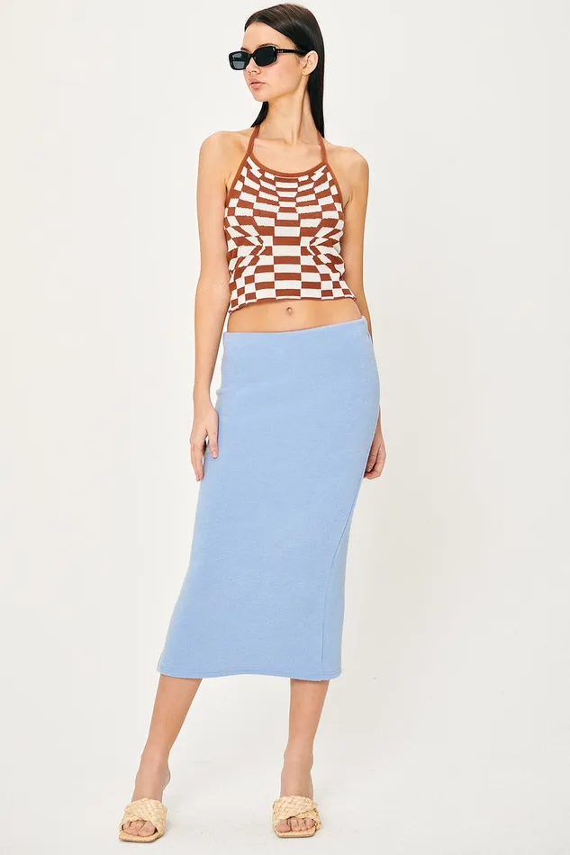 Storets Skyler Checkerboard Halter Top Women Tops