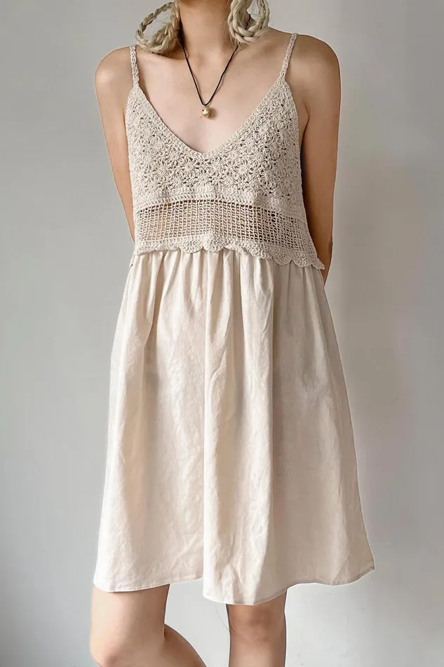 Storets Sophia Crochet Mini Dress Women Mini Dresses