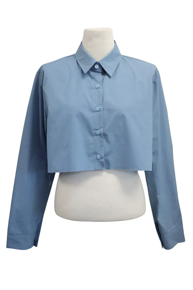 Storets Suzan Frayed Hem Shirt Women Crop Tops