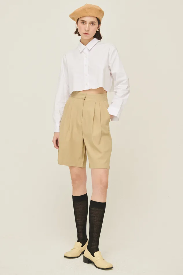 Storets Suzan Frayed Hem Shirt Women Crop Tops