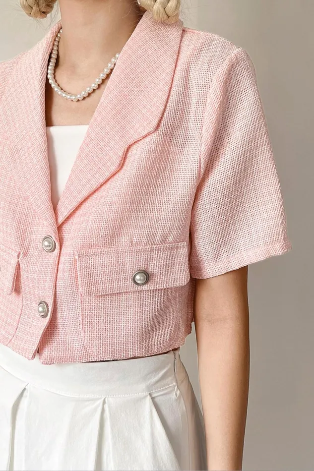 Storets Talia Tweed Crop Jacket Women Blazer Storets Talia Tweed Crop Jacket Women Blazer