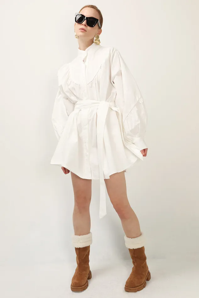 Storets Tori Piping Detail Shirt Dress Women Shirt Dresses