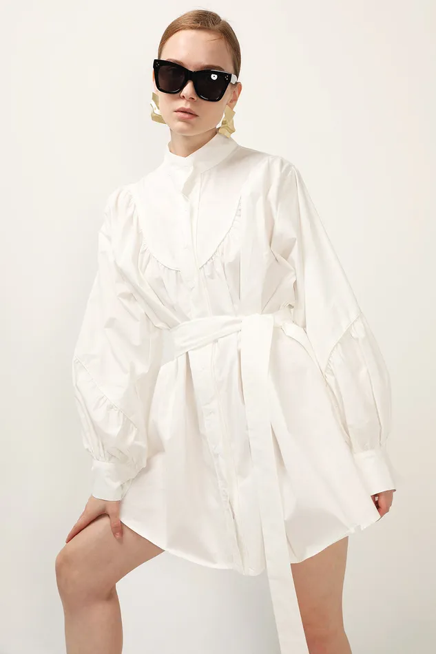 Storets Tori Piping Detail Shirt Dress Women Shirt Dresses