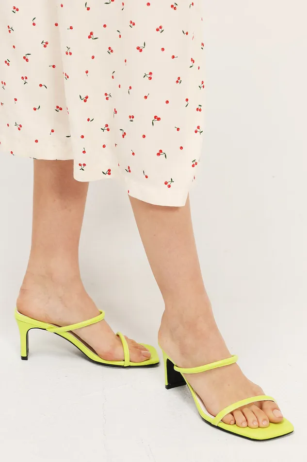 Storets TwoStrap Square Toe Heels Women Shoes