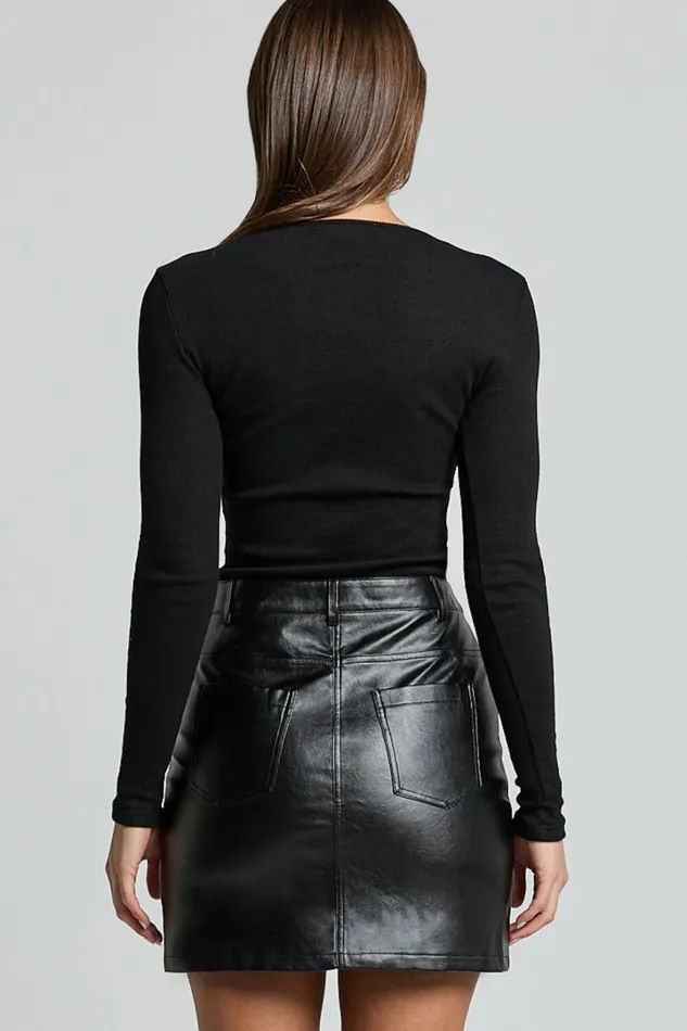 Stormi Mini Skirt 8211 High Waist Faux Leather Mini Skirt In Black Women Showpo Skirts