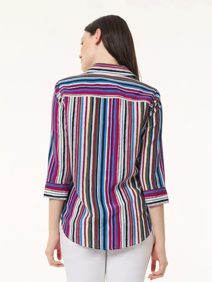 Striped Button Front Shirt Crepe De Chine Women Jones New York Tops and Blouses Striped Button Front Shirt Crepe De Chine Women Jones New York Tops and Blouses