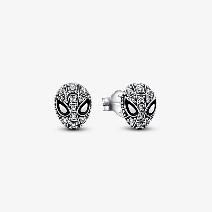 Stud Earrings Women Pandora Marvel SpiderMan Mask Pav Stud Earrings
