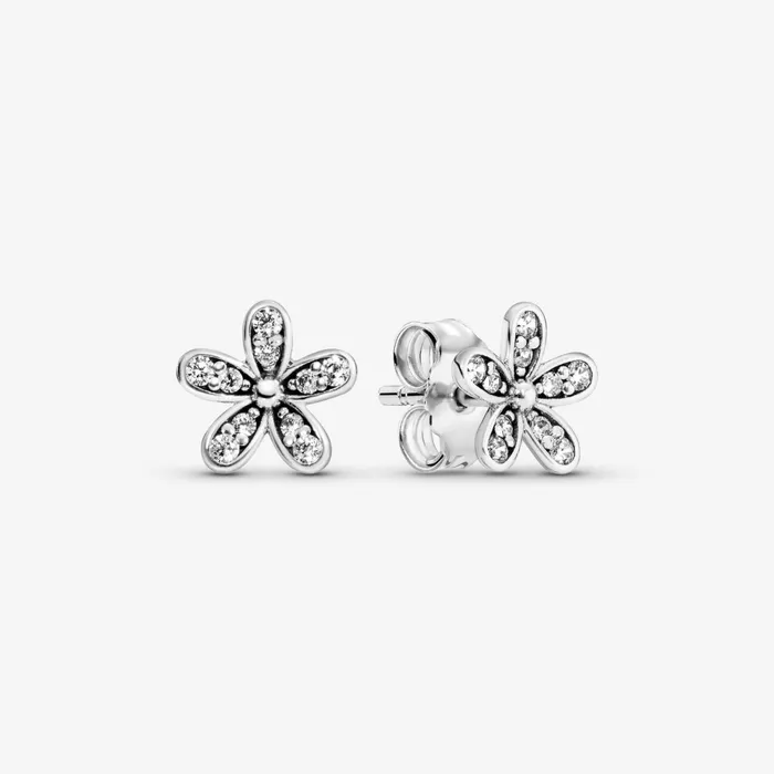 Stud Earrings Women Pandora Sparkling Daisy Flower Stud Earrings