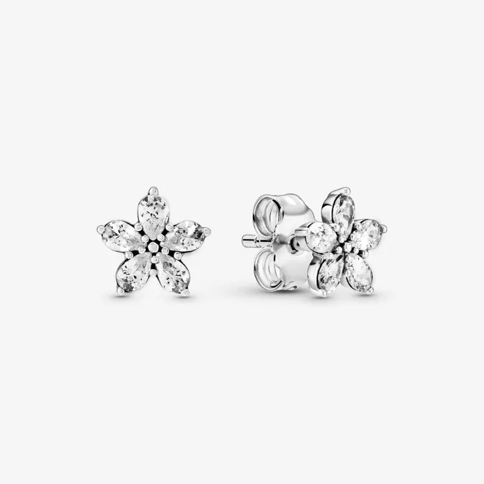 Stud Earrings Women Pandora Sparkling Flower Stud Earrings