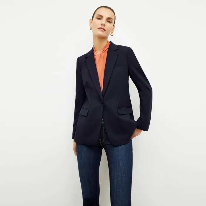 Suiting Women The Yiyan Classic Blazer 8211 Wool Twill Dark Navy M M LaFleur