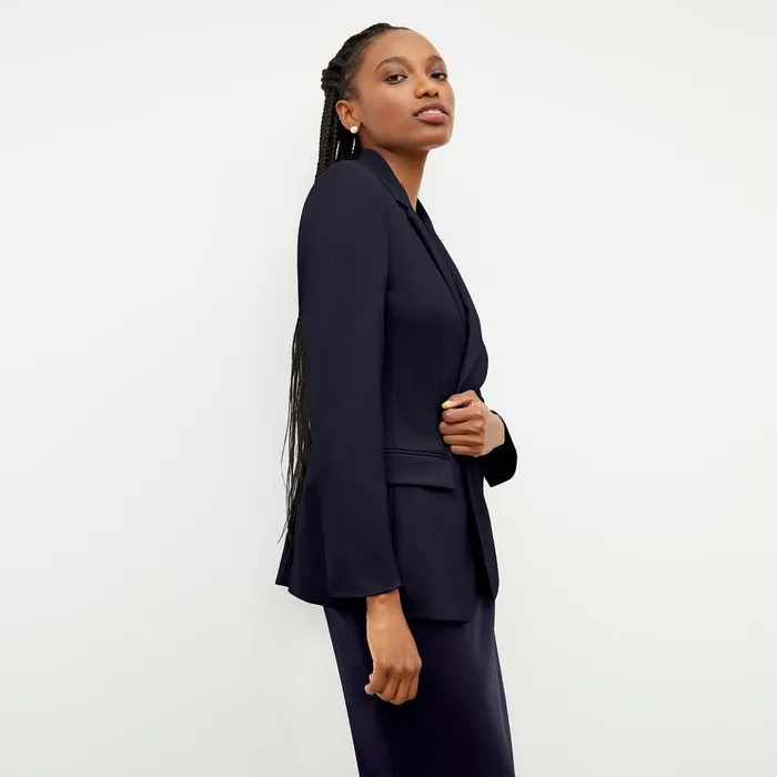 Suiting Women The Yiyan Classic Blazer 8211 Wool Twill Dark Navy M M LaFleur