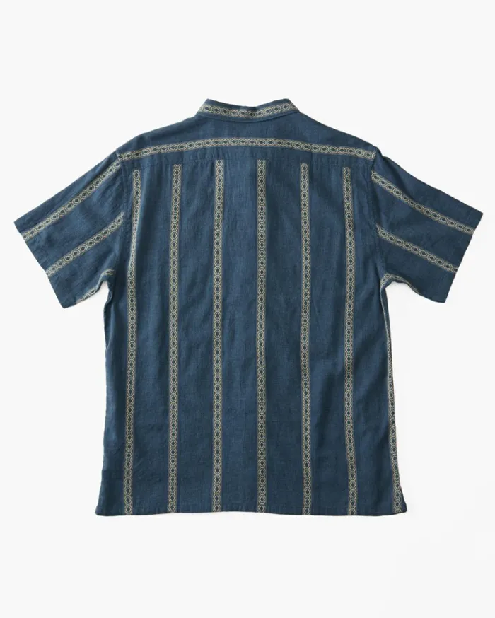 Sundays Jacquard Short Sleeve Shirt Navy Men Billabong Shirts