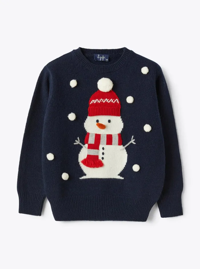 Sweaters And Cardigans Boy 216Girl 216 Il Gufo Wool Sweater With A Christmas Motif