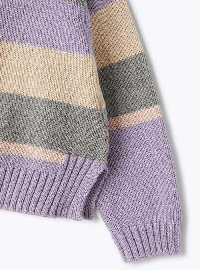 Sweaters And Cardigans Girl 216 Il Gufo Organic Cotton Striped Sweater