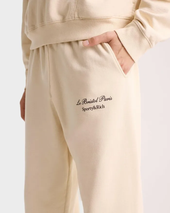 Sweatpants Women Sporty and Rich Faubourg Sweatpant 8211 CreamChocolate