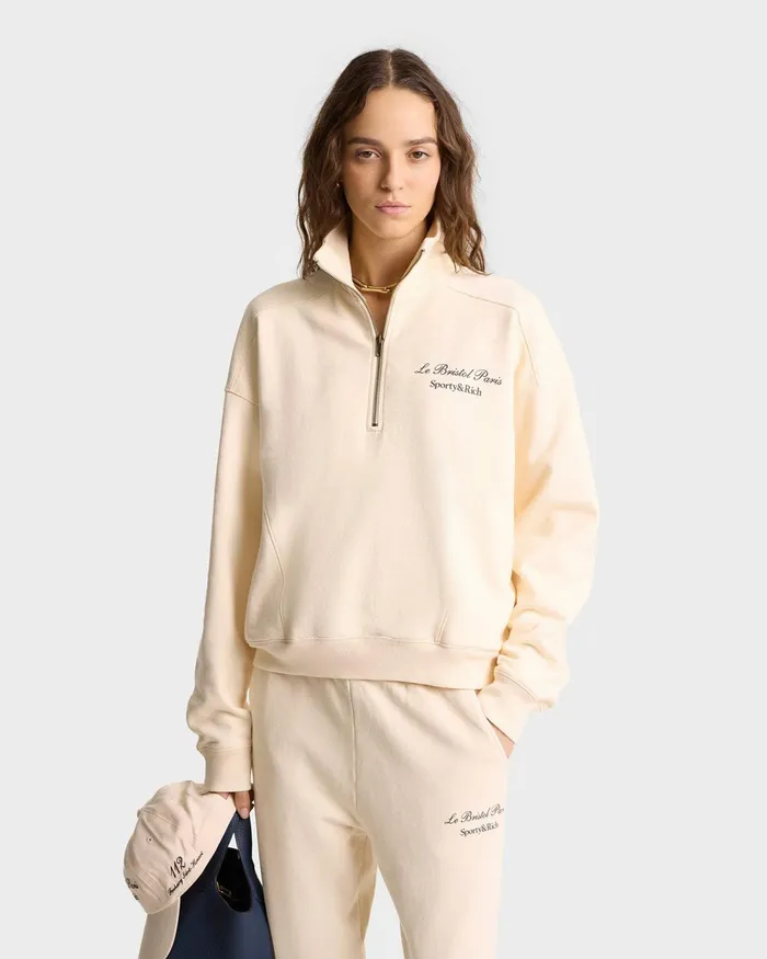 Sweatpants Women Sporty and Rich Faubourg Sweatpant 8211 CreamChocolate