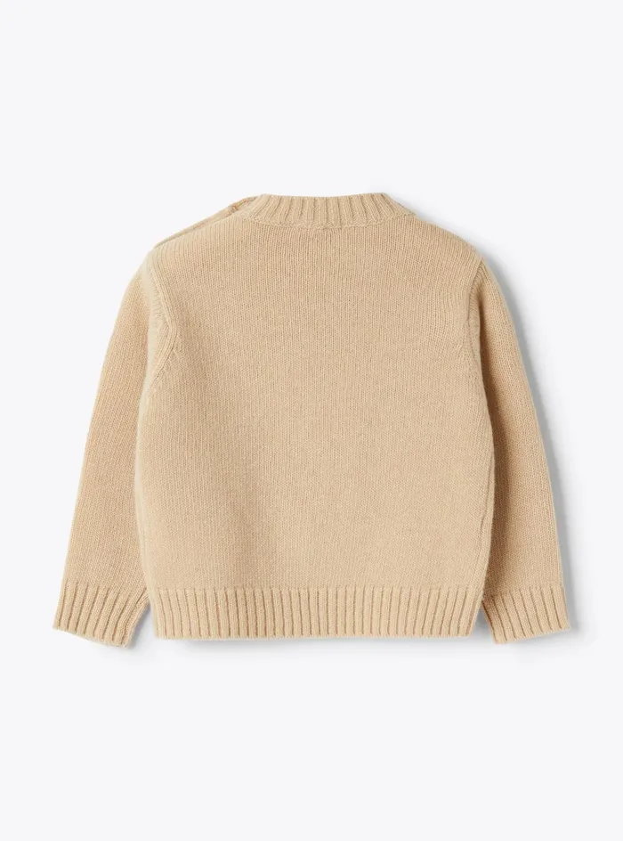 Sweatshirts And Sweaters Baby 036 Il Gufo Wool Sweater With Embroidered Lion