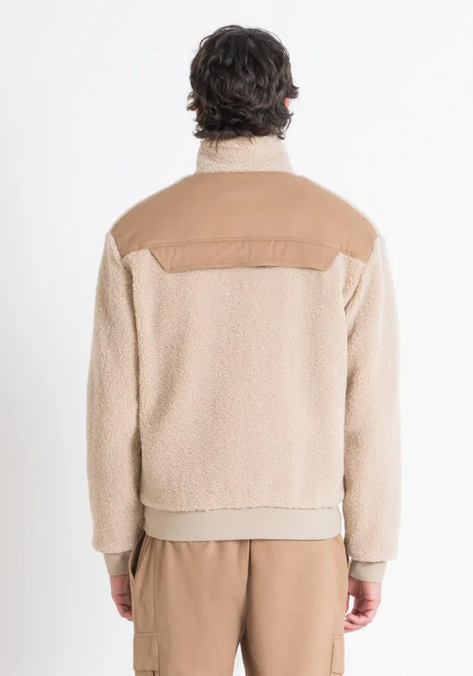 Sweatshirts Men Antony Morato Regular Fit Sweatshirt In Beige TeddyEffect Fabric With Pockets Beige